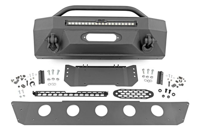 Rough Country Front Bumper | Hybrid | 20" Blk LED | Amber | Toyota 4Runner 2WD/4WD (14-24)