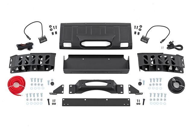 Rough Country FXS Hidden Winch Mount | Yellow SAE | Fog | Toyota Land Cruiser 4WD (24-26)