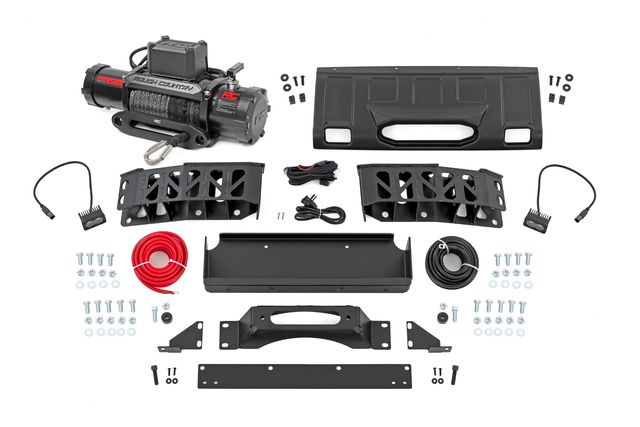 Rough Country FXS Hidden Winch Mount | White SAE | PRO9500S | Toyota Land Cruiser (24-26)