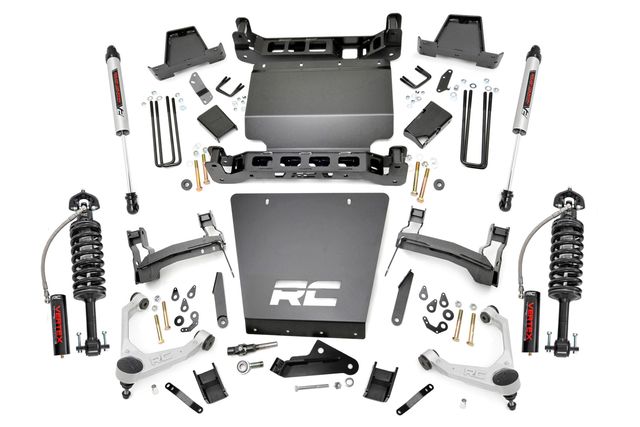 Rough Country 7 Inch Stamped Steel LCA Lift Kit | Forged UCA | Bracket | Vertex/V2 Shks | Chevy/GMC 1500 (16-18)