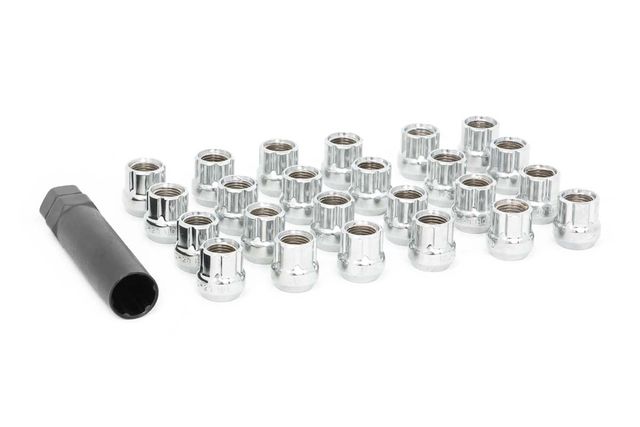 Rough Country Lug Nut Set | 1/2x20 | 24 Qty | Chrome | Open End