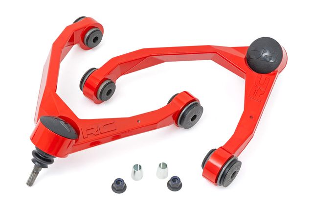 Rough Country Red Forged Upper Control Arms | 2.5-3.5 Inch Lift | Chevy/GMC 1500 Truck & SUV (07-18 & Classic)