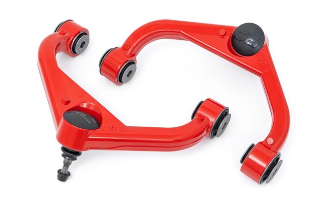 Rough Country Red Forged Upper Control Arms | 3 Inch Lift | Chevy/GMC 2500HD/3500HD (20-26)