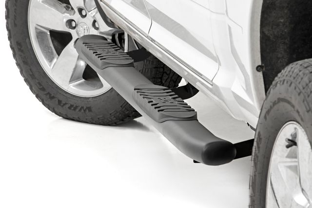 Rough Country Oval Nerf Step | Crew Cab | Black | Ram 1500/2500/3500 2WD/4WD (2010-2025 & Classic)