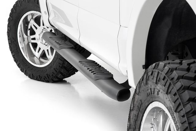 Rough Country Oval Nerf Step | Crew Cab | Black | Ford F-150/Lightning/F-250/F-350/Raptor (15-26)