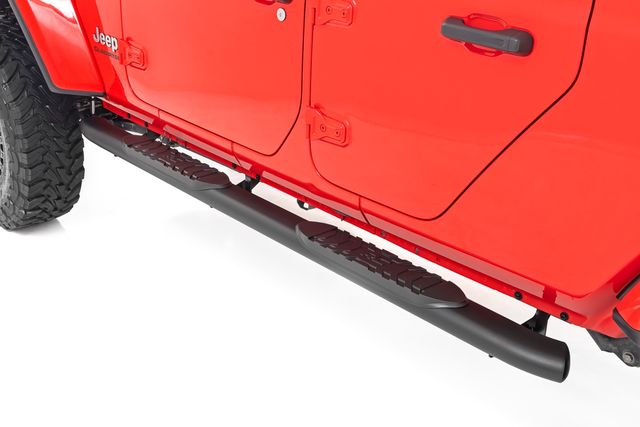 Rough Country Oval Nerf Steps | Black | Jeep Gladiator JT 4WD (2020-2026)
