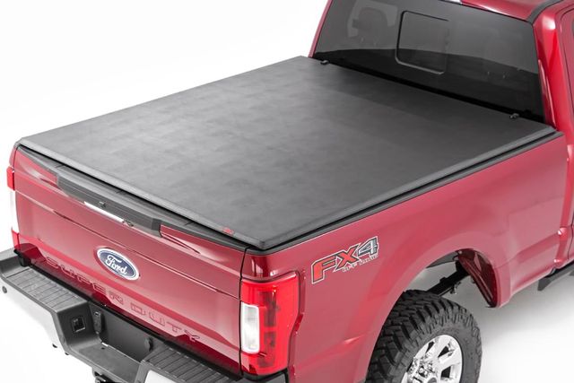 Rough Country Soft Tri-Fold Bed Cover | 6'10" Bed | Ford F-250/F-350 Super Duty (17-26)