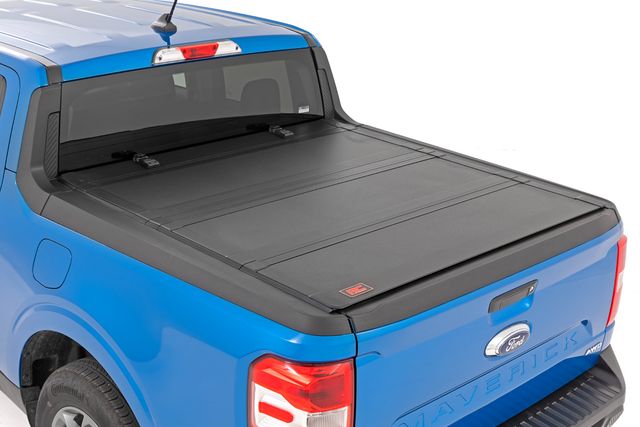 Rough Country Hard Tri-Fold Flip Up Bed Cover | 4'6" Bed | Ford Maverick 2WD/4WD (22-26)