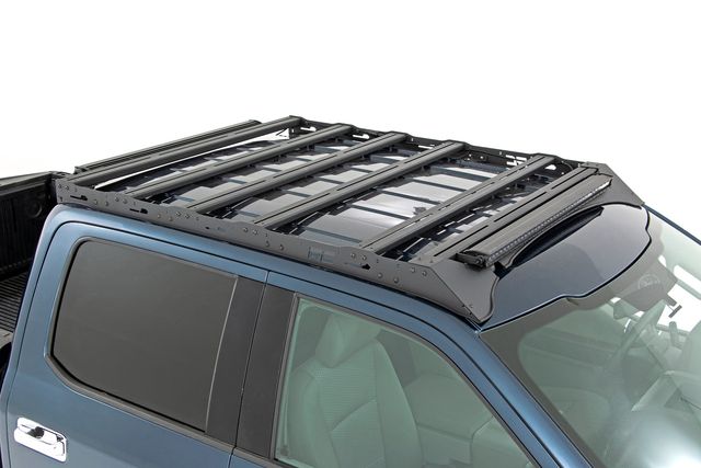 Rough Country Roof Rack | FR & RR 40 Inch Single Row BLK LEDs | Ford F-150 2WD/4WD (15-18)
