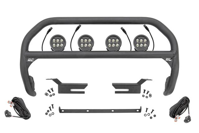 Rough Country Nudge Bar | 3.5 Inch Round Led (x4) | Ford Bronco 4WD (2021-2026)