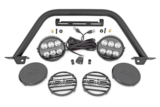 Rough Country Safari Bar | 6.5 Inch Round LED | OE Modular Steel | Ford Bronco 4WD (21-26)