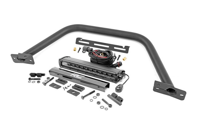 Rough Country Safari Bar | 12" LED Light Bar | Black | Single Row | OE Modular Steel | Ford Bronco (21-26)