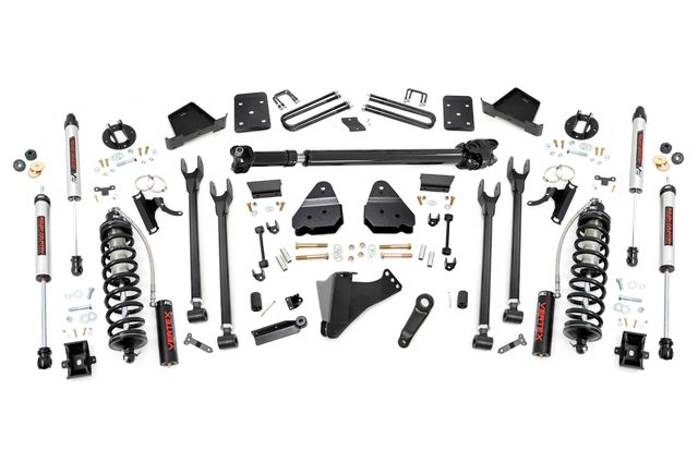 Rough Country 6 Inch Lift Kit | 4-Link | No OVLD | D/S | C/O V2 | Ford F-250/F-350 Super Duty (17-22)