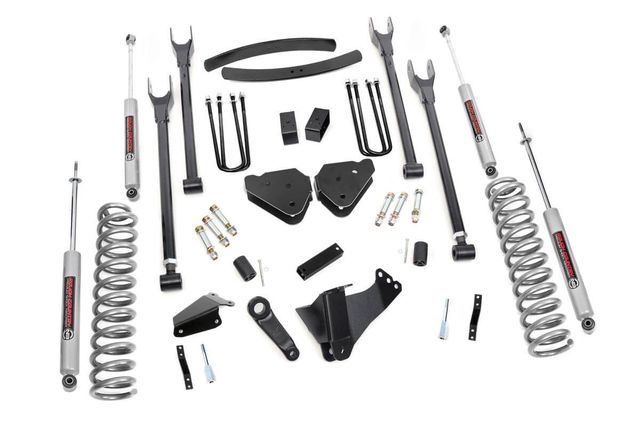Rough Country 6 Inch Lift Kit | Gas | 4-Link | No OVLDS | Ford F-250/F-350 Super Duty (05-07)