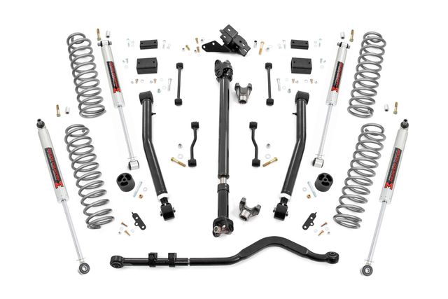 Rough Country 3.5 Inch Lift Kit | Adj Lower | FR D/S | M1 | Jeep Wrangler JL 4WD (18-23)