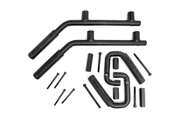 Rough Country Grab Handles | Steel | FR & RR | Black | Jeep Wrangler JK/Wrangler Unlimited (07-18)