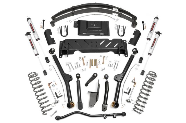 Rough Country 4.5 Inch Lift Kit | Long Arm | RR Leafs | V2 | Jeep Cherokee XJ 4WD (84-01)
