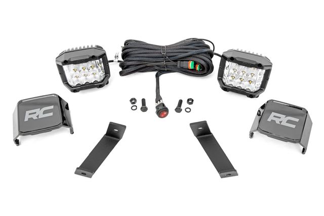 Rough Country LED Light Kit | Ditch Mount | 3" OSRAM | Wide | Jeep Cherokee KL (14-21)