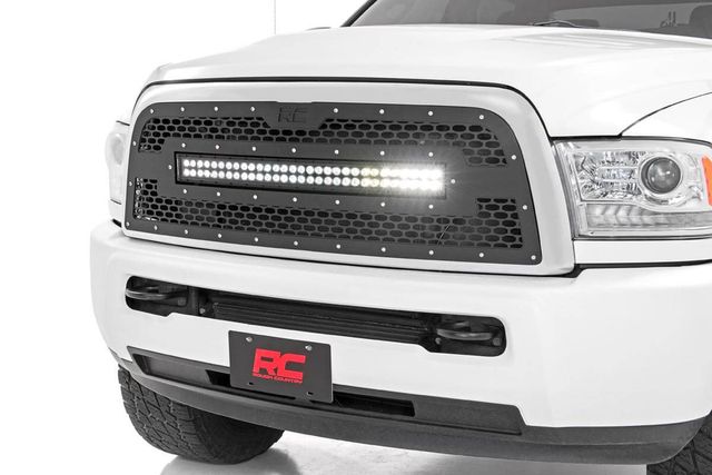 Rough Country Mesh Grille | 30" Dual Row LED | Black | Ram 2500/3500 2WD/4WD (2013-2018)