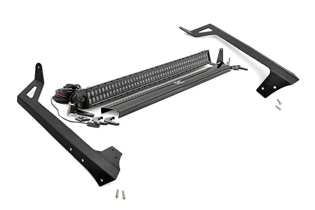 Rough Country LED Light Kit | Windshield Mount | 50" Black Dual Row | Jeep Wrangler JK (07-18)