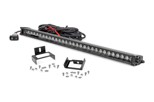 Rough Country LED Light Kit | Grill | 30" Black Single Row | White DRL | Ford F-250/F-350 Super Duty (11-16)