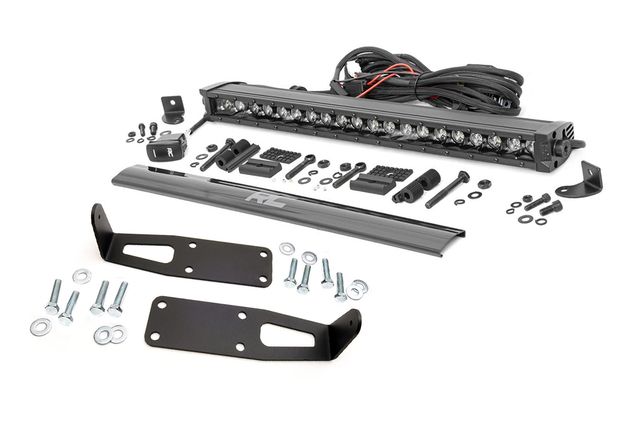 Rough Country LED Light Kit | Bumper Mount | 20" Black Single Row | White DRL | Ram 2500 (03-18)/3500 (03-18)