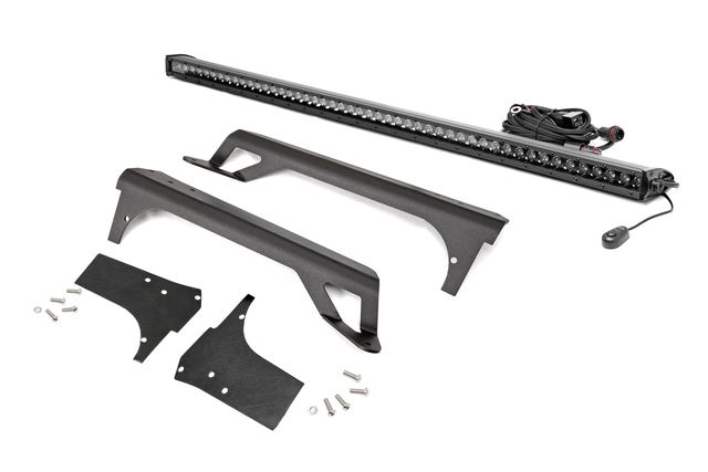 Rough Country LED Light Kit | Windshield Mount | 50" Black Single Row | Jeep Wrangler TJ (97-06)