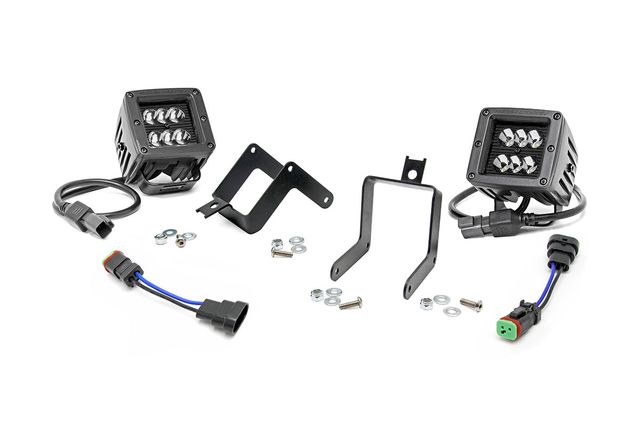 Rough Country LED Light Kit | Fog Mount | 2" Black Pair | Ford F-250/F-350 Super Duty (11-16)