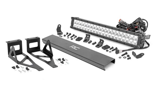 Rough Country LED Light Kit | Bumper | 20" Chrome Dual Row | White DRL | Ford F-250/F-350 Super Duty (05-07)