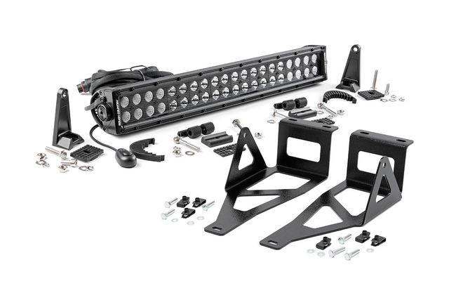 Rough Country LED Light Kit | Bumper Mount | 20" Black Dual Row | Ford F-250/F-350 Super Duty (05-07)