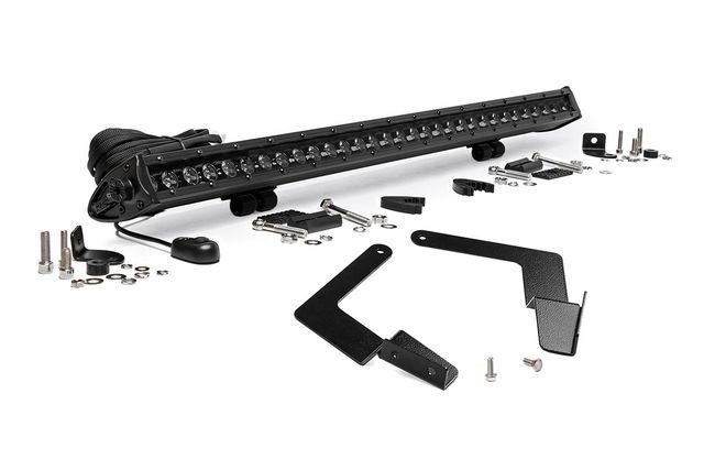 Rough Country LED Light Kit | Lower Grille Mount | 30" Black Single Row | Toyota Tacoma (16-23)