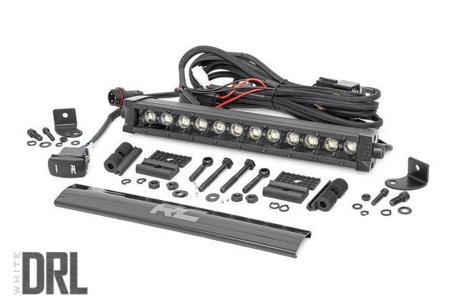 Rough Country 12 Inch Black Series LED Light Bar | Single Row | Amber DRL