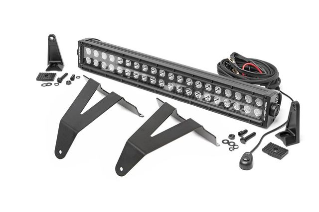 Rough Country LED Light Kit | Bumper Mount | 20" Black Dual Row | Ram 1500 2WD/4WD (19-24)