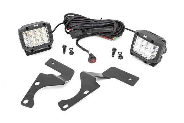 Rough Country LED Light Kit | Ditch Mount | 3" Chrome Wide Angle Pair