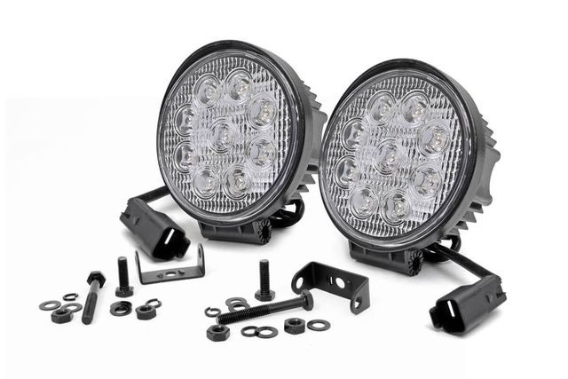 Rough Country 4 Inch Chrome Series LED Light | Round | Pair