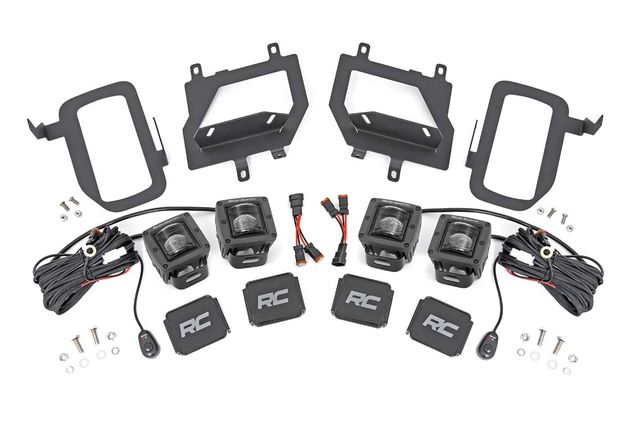 Rough Country LED Light Kit | Fog Mount | Dual 2" Black Pairs | SAE | Ford F-150 (15-17)