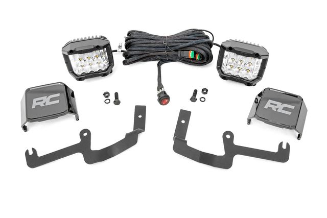 Rough Country LED Light Kit | Ditch Mount | 3" OSRAM | Wide | Chevy Silverado 1500 (19-26)