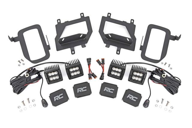 Rough Country LED Light Kit | Fog Mount | Dual 2" Black Pairs | Spot/Flood | Ford F-150 (15-17)