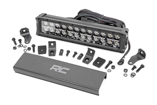 Rough Country 12 Inch Black Series LED Light Bar | Dual Row | White DRL
