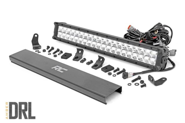 Rough Country 20 Inch Chrome Series LED Light Bar | Dual Row | Amber DRL