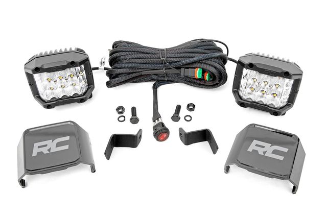 Rough Country LED Light | Ditch Mount | 2" Chrome Pair | Wide Angle | Ford F-150 (15-24)