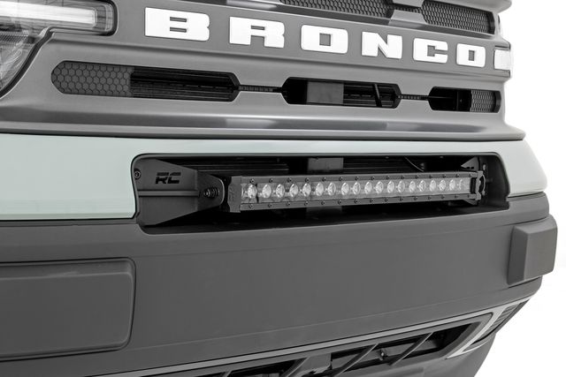 Rough Country LED Light Kit | Bumper Mount | 20" Black Single Row | White DRL | Ford Bronco Sport (21-26)