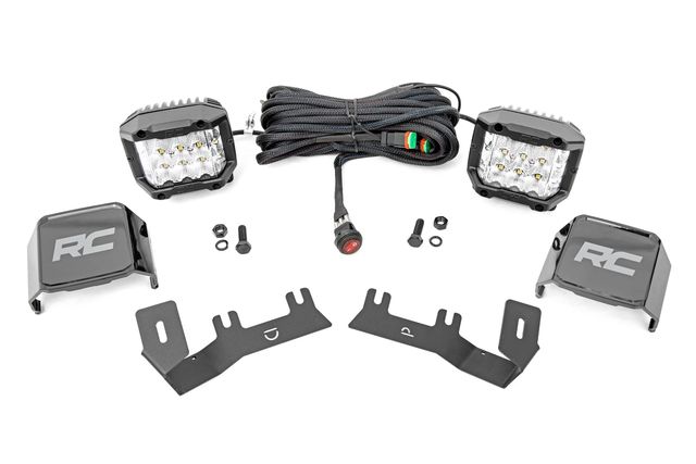 Rough Country LED Ditch Light Kit | 3in OSRAM Pair | Wide | Chevy/GMC 1500 (14-18 & Classic)