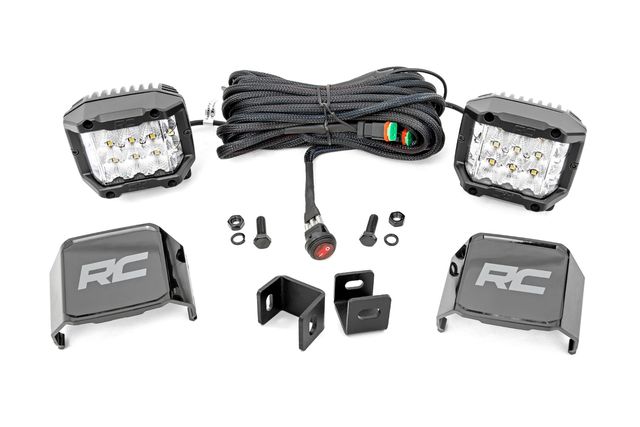 Rough Country LED Light Kit | Ditch Mount | 3" OSRAM | Wide | Toyota Tundra 2WD/4WD (22-26)