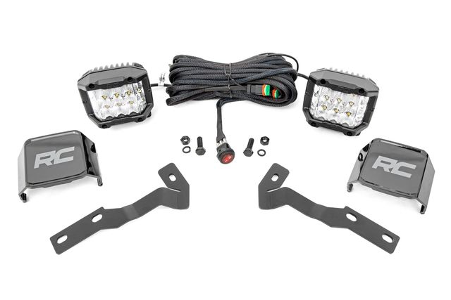 Rough Country LED Light Kit | Ditch Mount | 3" OSRAM | Wide | Toyota Tacoma 2WD/4WD (16-23)