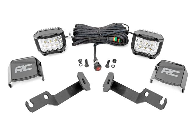 Rough Country LED Light Kit | Ditch Mount | 3" OSRAM | Wide | Toyota Tacoma 2WD/4WD (05-15)