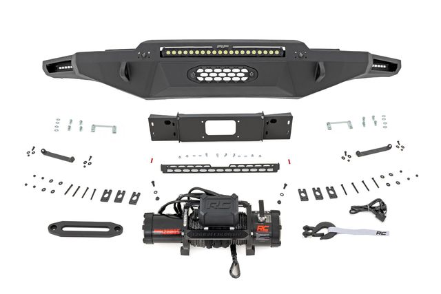 Rough Country Hybrid Front Bumper | 12000S | Blk LED w/ Amber DRL | Toyota Tundra (22-26)