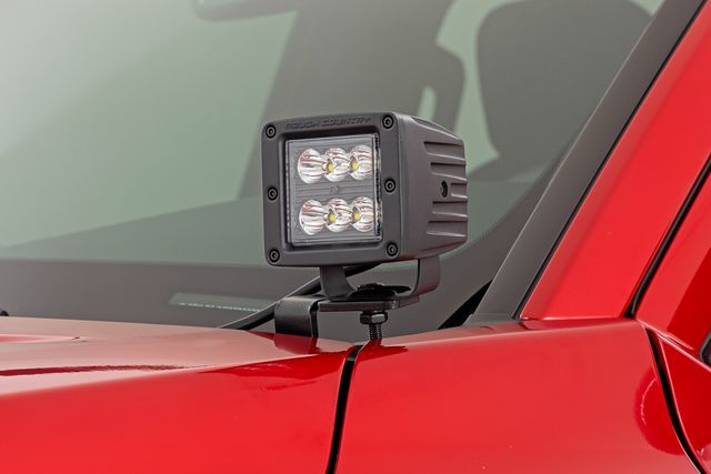 Rough Country LED Light Kit | Ditch Mount | 2" Black Pair | Flood | Toyota Tacoma (24-26)