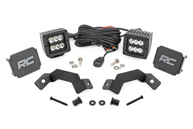 Rough Country LED Light Kit | Ditch Mount | 2" Black Pair | Spot | Toyota Land Cruiser (24-26)