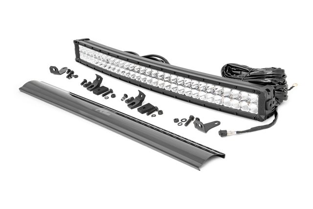 Rough Country 30 Inch Chrome Series LED Light Bar | Curved | Dual Row | Cool White DRL